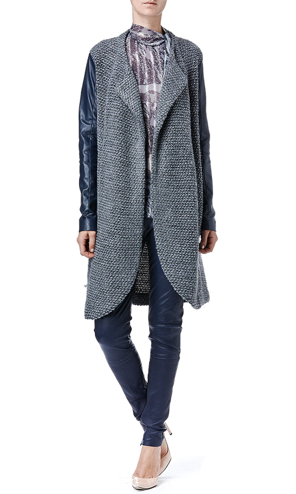 Leathered Sleeved Coat